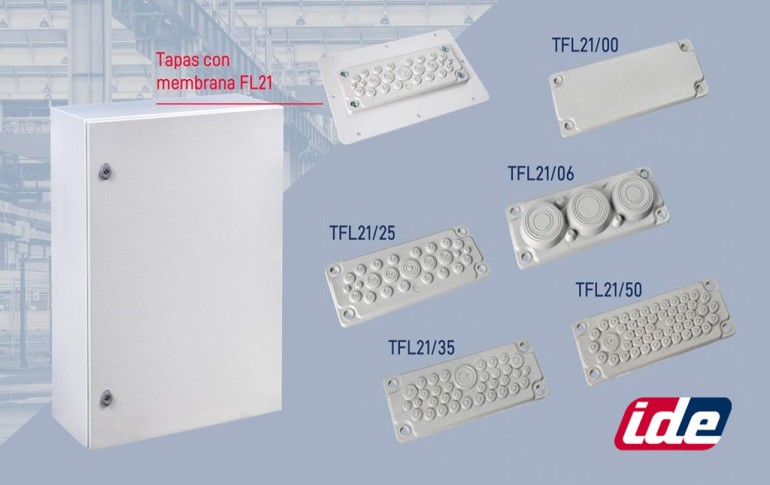 IDE lanza nuevas tapas con membrana tipo FL21 para armarios murales y cajas de bornas