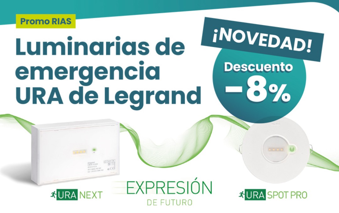 8% de descuento en las nuevas luminarias de emergencia URA de Legrand.